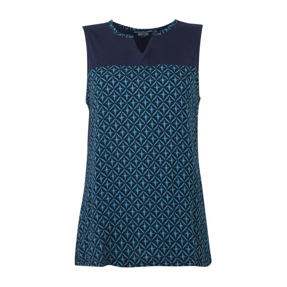 Regatta Womens/Ladies Janessa Patterned Sleeveless T-Shirt / Navy